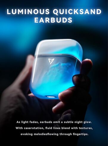 Wireless Luminous Earbuds LP1 Bluetooth 5.4 Moving Sand Glow in The Dark Earbuds with Wireless Charging Case 32H Playback Ear Buds Stereo Bass Built-in Mic in Ear Earphones for TV Smart Phone in Saudi Arabia