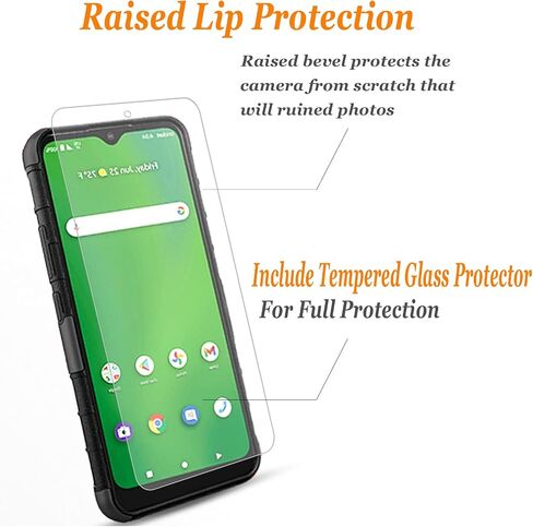 Samsung A12 5G Case, Galaxy A12 5G Case, with Tempered Glass Screen Protector, Circlemalls Heavy Duty Military Grade 12 ft Shockproof Kickstand Phone Cover with Belt Clip Holster- Dark in Saudi Arabia