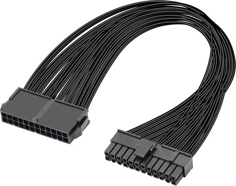 كابل تمديد GELRHONR 24 Pin PSU، اللوحة الأم ATX PSU 24 Pin (20+4) كابل تمديد ذكر إلى أنثى - 1 قدم in Saudi Arabia