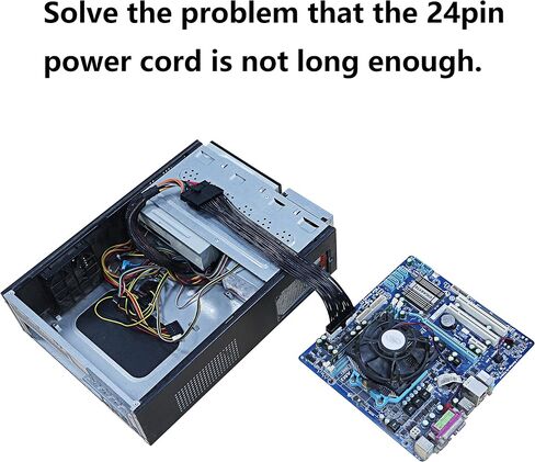 كابل تمديد GELRHONR 24 Pin PSU، اللوحة الأم ATX PSU 24 Pin (20+4) كابل تمديد ذكر إلى أنثى - 1 قدم in Saudi Arabia
