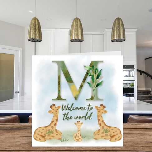 New Baby Card Unisex - Welcome to the world J - Congratulations Baby Cards Newborn, Well Done Congrats New Baby Cards, Welcome To The World Home Gifts, 5.7 x 5.7 Inch Baby Greeting Cards for Parents in Kuwait