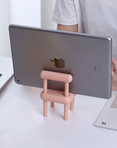 Wooden Mini Chair Shape Cell Phone Stand, Small Chair Mobile Phone Holder, Multi-Angle Universal Mobile Phone Stand Portable Smartphone Dock Compatible with Most Cell Phone and Tablet for Desk (Wood) in Saudi Arabia