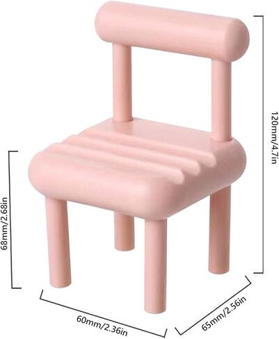 Wooden Mini Chair Shape Cell Phone Stand, Small Chair Mobile Phone Holder, Multi-Angle Universal Mobile Phone Stand Portable Smartphone Dock Compatible with Most Cell Phone and Tablet for Desk (Wood) in Saudi Arabia