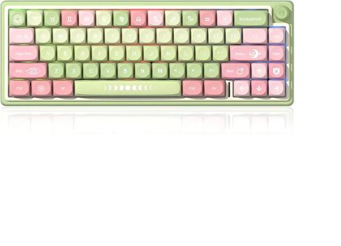 D66 Wireless Mechanical Keyboard - 2.4G/Bluetooth/Wired, 1000Hz Polling Rate, Volume Knob, RGB Backlit, Premium Gaming Experience, Gateron Red Switch, Stars Theme in Saudi Arabia