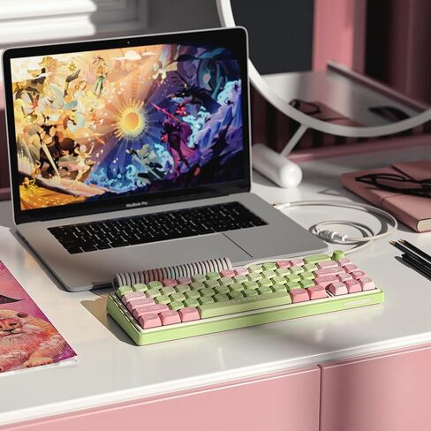 D66 Wireless Mechanical Keyboard - 2.4G/Bluetooth/Wired, 1000Hz Polling Rate, Volume Knob, RGB Backlit, Premium Gaming Experience, Gateron Red Switch, Stars Theme in Saudi Arabia