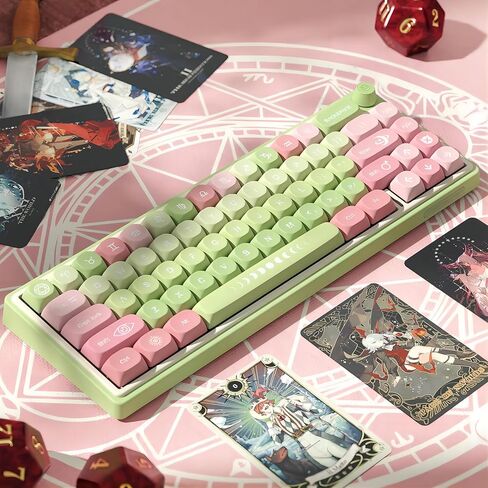 D66 Wireless Mechanical Keyboard - 2.4G/Bluetooth/Wired, 1000Hz Polling Rate, Volume Knob, RGB Backlit, Premium Gaming Experience, Gateron Red Switch, Stars Theme in Saudi Arabia