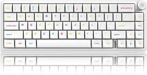 D66 Wireless Mechanical Keyboard - 2.4G/Bluetooth/Wired, 1000Hz Polling Rate, Volume Knob, RGB Backlit, Premium Gaming Experience, Gateron Red Switch, Stars Theme in Saudi Arabia
