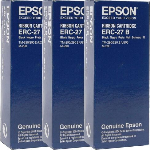 Genuine Epson ERC-27B-3 Black Ribbon Cartridge for POS Printers: TM-290/TM-U295 M-290 - Lot of 3 in Saudi Arabia