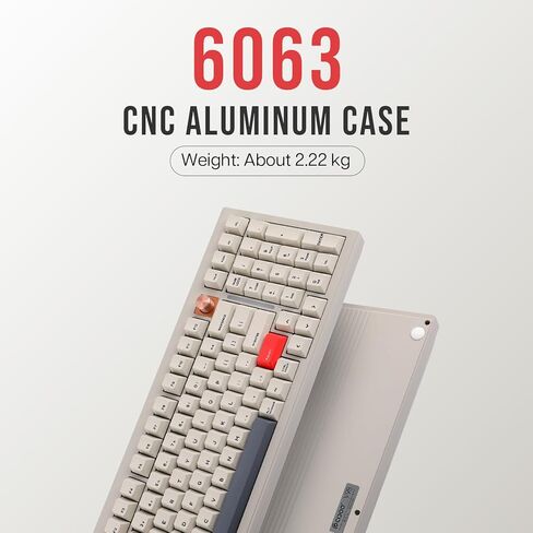 لوحة مفاتيح CIDOO V98 للألعاب من الألومنيوم بنسبة 96%، لوحة مفاتيح ميكانيكية ذات حشية مع 5 طبقات حشوة، QMK قابلة للبرمجة، BT5.0/2.4 جيجا هرتز/USB-C لوحة مفاتيح مخصصة قابلة للتبديل السريع مع أغطية مفاتيح PBT لـ Win/Mac in Kuwait