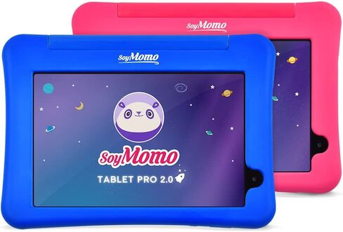 SoyMomo Anti-cyberbullying Tablet for Kids with Remote Parental Control App, WiFi, Bluetooth, 8" Screen, 64GB Memory, 4GB RAM, Camera, 5000 mHa, Extra Durable Silicone Case (Blue) in Saudi Arabia