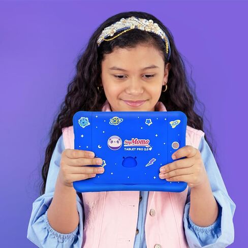 SoyMomo Anti-cyberbullying Tablet for Kids with Remote Parental Control App, WiFi, Bluetooth, 8" Screen, 64GB Memory, 4GB RAM, Camera, 5000 mHa, Extra Durable Silicone Case (Blue) in Saudi Arabia