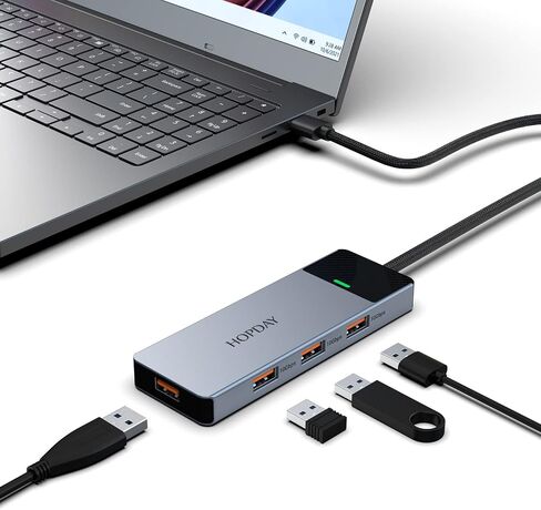 HOPDAY USB Hub, 4-Port USB 3.2 Hub, USB Splitter Multiport Adapter 10Gbps Data Hub with 1.6ft/50cm Extended Cable for MacBook Air/Pro, iMac, Dell, HP, Surface, PC, Tesla Model 3,Mobile HDD in Saudi Arabia