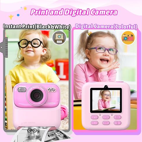 Upgrade Kids Camera Instant Print for Boys and Girls, 1080P HD Dual-Lens Selfie Digital Camera with Print Paper & 32G Card, Christmas Birthday Gifts Toys for Toddler and Teenagers Age 3-16 Years Old in Saudi Arabia