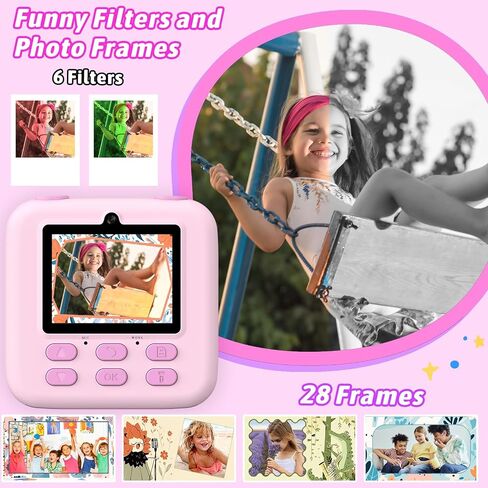 Upgrade Kids Camera Instant Print for Boys and Girls, 1080P HD Dual-Lens Selfie Digital Camera with Print Paper & 32G Card, Christmas Birthday Gifts Toys for Toddler and Teenagers Age 3-16 Years Old in Saudi Arabia