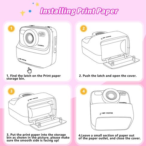 Upgrade Kids Camera Instant Print for Boys and Girls, 1080P HD Dual-Lens Selfie Digital Camera with Print Paper & 32G Card, Christmas Birthday Gifts Toys for Toddler and Teenagers Age 3-16 Years Old in Saudi Arabia