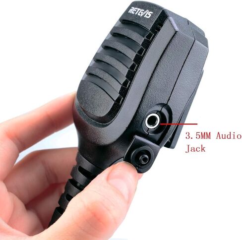 Retevis RT68 ميكروفون مكبر صوت لاسلكي، IP54 مقاوم للماء 2 دبوس كتف، متوافق مع Retevis RT22 RT21 RT15 RT17 H-777S RT86 RB29 BAOFENG UV-5R 888S UV-5G Samcom ثنائي الاتجاه، مقبس 3.5 مم (عبوتان) in Saudi Arabia