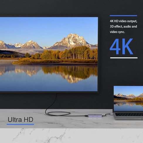 USB C Hub, USB C Adapter for Laptop, 4K HDMI Dual Display Multport Hub Adapter, Dongle for Surface Pro 8 and More(4K HDMI USB 3.0 SD/TF Card Reader 100W PD) in Saudi Arabia