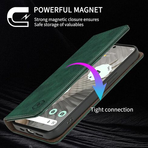for Google Pixel 7 Pro Wallet Case with [RFID Blocking] Card Slot Stand Strong Magnetic Flip Fold Leather Protective Phone Case for Google Pixel 7 Pro Case Wallet(6.7 inch-Green) in Saudi Arabia