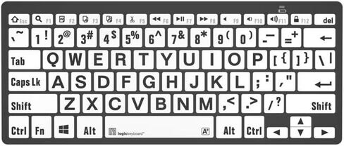 Logickeyboard BT Wireless مع طباعة كبيرة • لأجهزة الكمبيوتر التي تعمل بنظام Windows • أحرف سوداء على مفاتيح بيضاء • p/n LKB-LPBW-BTPC-US in Saudi Arabia