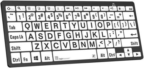 Logickeyboard BT Wireless مع طباعة كبيرة • لأجهزة الكمبيوتر التي تعمل بنظام Windows • أحرف سوداء على مفاتيح بيضاء • p/n LKB-LPBW-BTPC-US in Saudi Arabia