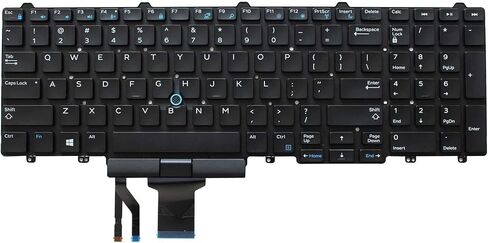 لوحة مفاتيح أمريكية لجهاز Dell Latitude E5550 E5570 5580 5590 5591 / Dell Precision 3510 3520 7510 7520 7710 7720 كمبيوتر محمول مع مؤشر بدون إطار (بدون إضاءة خلفية) in Kuwait