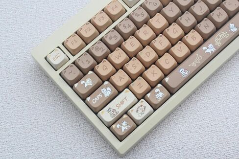MAO Profile Keycaps، أغطية مفاتيح لطيفة على شكل قطة أغطية مفاتيح مخصصة 134 مفتاحًا، أغطية مفاتيح PBT Dye-sub للوحة المفاتيح الميكانيكية مجموعة أغطية مفاتيح كاملة الحجم (وردي كيتي) in Saudi Arabia