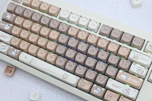 MAO Profile Keycaps، أغطية مفاتيح لطيفة على شكل قطة أغطية مفاتيح مخصصة 134 مفتاحًا، أغطية مفاتيح PBT Dye-sub للوحة المفاتيح الميكانيكية مجموعة أغطية مفاتيح كاملة الحجم (وردي كيتي) in Saudi Arabia