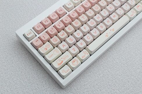 MAO Profile Keycaps، أغطية مفاتيح لطيفة على شكل قطة أغطية مفاتيح مخصصة 134 مفتاحًا، أغطية مفاتيح PBT Dye-sub للوحة المفاتيح الميكانيكية مجموعة أغطية مفاتيح كاملة الحجم (وردي كيتي) in Saudi Arabia