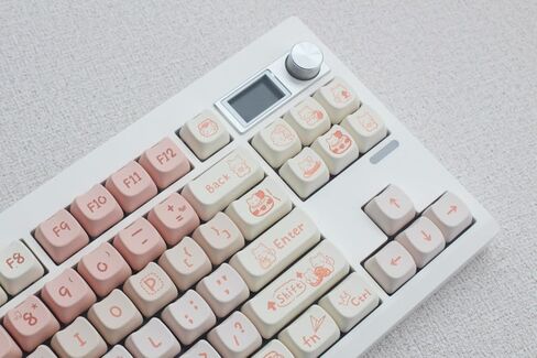 MAO Profile Keycaps، أغطية مفاتيح لطيفة على شكل قطة أغطية مفاتيح مخصصة 134 مفتاحًا، أغطية مفاتيح PBT Dye-sub للوحة المفاتيح الميكانيكية مجموعة أغطية مفاتيح كاملة الحجم (وردي كيتي) in Saudi Arabia
