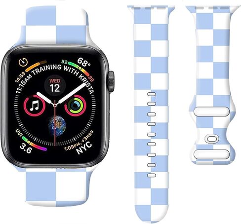Sport Watch Band Compatible with Apple Watch Band 38mm 40mm 41mm Women, Soft Silicone Floral Print Sport Strap Replacement Wristbands for iWatch Series Ultra 9 8 7 6 5 4 3 2 1 SE in Saudi Arabia