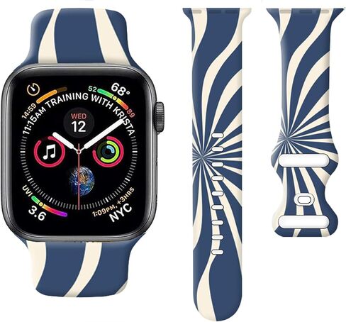 Sport Watch Band Compatible with Apple Watch Band 38mm 40mm 41mm Women, Soft Silicone Floral Print Sport Strap Replacement Wristbands for iWatch Series Ultra 9 8 7 6 5 4 3 2 1 SE in Saudi Arabia
