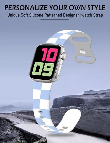 Sport Watch Band Compatible with Apple Watch Band 38mm 40mm 41mm Women, Soft Silicone Floral Print Sport Strap Replacement Wristbands for iWatch Series Ultra 9 8 7 6 5 4 3 2 1 SE in Saudi Arabia
