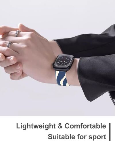 Sport Watch Band Compatible with Apple Watch Band 38mm 40mm 41mm Women, Soft Silicone Floral Print Sport Strap Replacement Wristbands for iWatch Series Ultra 9 8 7 6 5 4 3 2 1 SE in Saudi Arabia
