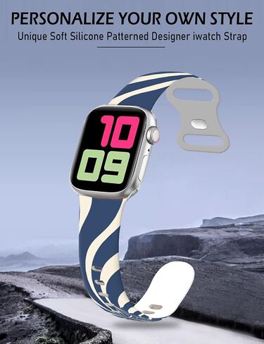 Sport Watch Band Compatible with Apple Watch Band 38mm 40mm 41mm Women, Soft Silicone Floral Print Sport Strap Replacement Wristbands for iWatch Series Ultra 9 8 7 6 5 4 3 2 1 SE in Saudi Arabia