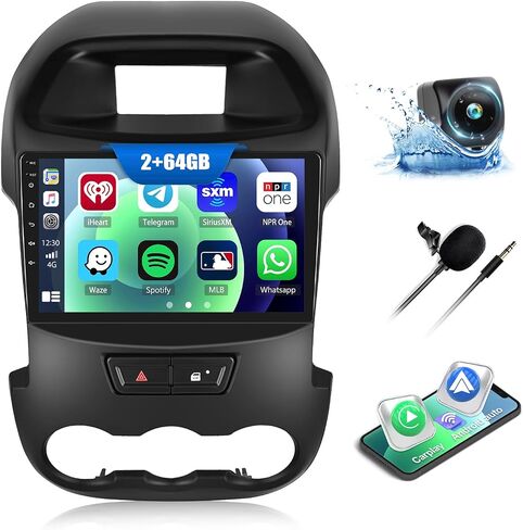2G+64G Car Stereo Radio with Wireless CarPlay Android Auto for Ford Ranger 2012-2015 Android 13 Radio 9" Touch Screen Bluetooth Car Radio with GPS Navigation HiFi WiFi FM Head Unit with Backup Camera in Saudi Arabia