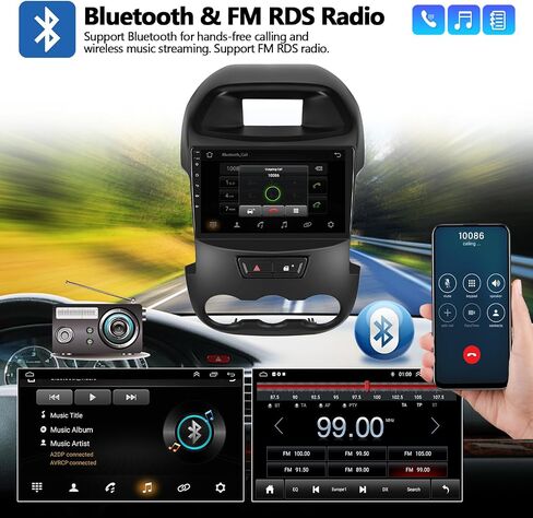 2G+64G Car Stereo Radio with Wireless CarPlay Android Auto for Ford Ranger 2012-2015 Android 13 Radio 9" Touch Screen Bluetooth Car Radio with GPS Navigation HiFi WiFi FM Head Unit with Backup Camera in Saudi Arabia