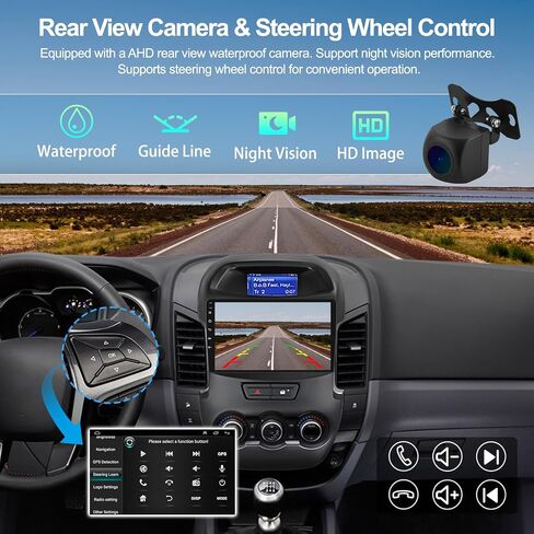 2G+64G Car Stereo Radio with Wireless CarPlay Android Auto for Ford Ranger 2012-2015 Android 13 Radio 9" Touch Screen Bluetooth Car Radio with GPS Navigation HiFi WiFi FM Head Unit with Backup Camera in Saudi Arabia