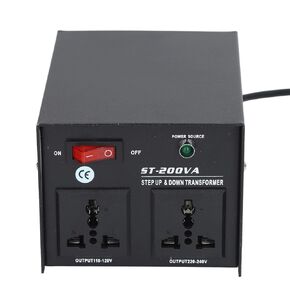 ELC T-5000 200-Watt Step Up Down Voltage Converter Transformer, 110V to 220V or 220V to 110V Conversion, Circuit Breaker, 3-Year Warranty (US Plug)