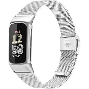 حزام TRUMiRR للشحن 6 / الشحن 5 للنساء والرجال، حزام بديل من الفولاذ المقاوم للصدأ شبكي لساعة Fitbit Charge 6 / Charge 5 in Kuwait