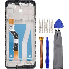 Complete Screen LCD Digitizer Touch Assembly Replacement for Motorola Moto G60 PANB0001IN PANB0013IN with ToolKit and screen frame Black 6.8"