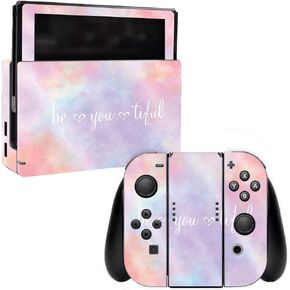 MightySkins Glossy Glitter Skin for Nintendo Switch - BeYouTiful | Protective, Durable High-Gloss Glitter Finish | Easy to Apply, Remove, and Change Styles | Made in The USA (GL-NISWI-BeYouTiful)
