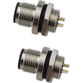 2PCS M12 4 Pin Male Aviation Panel Mount Connector Waterproof Chassis Panel Back Mount Socket Sensor Connector