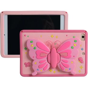Cartoon Case for iPad Mini 6 8.3" ，MONEHOYSY Cute Soft Silicone Kickstand [Drop Proof,Shock Proof,Anti Slip] Back Stand Cover Case for Kids Children Teens Girls Boys (Kitty)