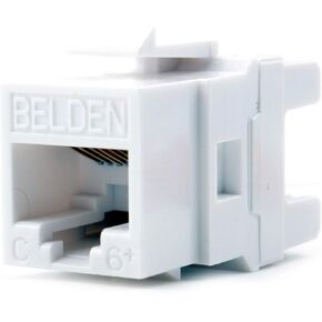 Belden AX101320 Category-6+ Ethernet Data Jack, CAT6+, UTP, RJ45, White