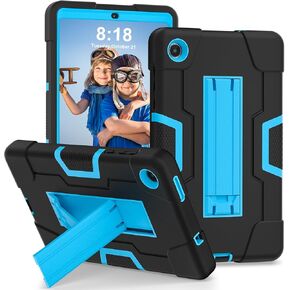 WESOROL Case for Lenovo Tab M8 4th Gen 2023 Release TB300FU/TB300FX,Lenovo Tab M8 4th Gen Case 8.0 Inch Tablet,Heavy Duty Protective Cover for Lenovo Tab M8 4th Gen Case Kids - Black+Blue