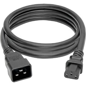 Tripp Lite Heavy Duty Power Cable, C20 to C13 Extension Cord, 14 AWG, 15A 100-250V Computer Cable, 7ft, Black (P032-007)