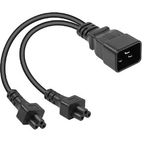 SinLoon IEC 320 C20 to Dual C19 Power Cord,C20 Male to 2 x C19 Y Splitter Adapter Extension Power Cable Cord(Black C20 to Dual C19)