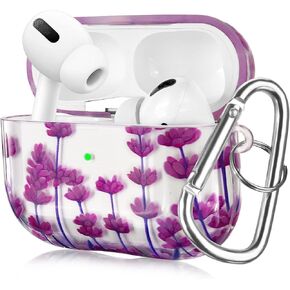QINGQING Airpods Pro Case, 3 in 1 Cute Airpod Pro Clear Protective Hard Case Cover Shockproof Women Girls Men with Keychain for Airpods Pro Charging Case