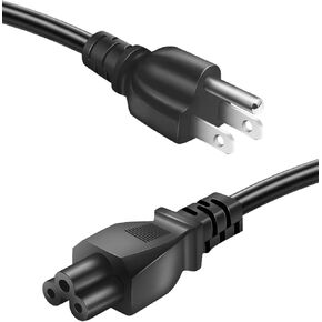 Laptop AC Power Cord 3 Prong Cable 6FT for Dell IBM Hp Asus Sony Lenovo Compaq Toshiba Acer Gateway Notebook Computer Charger Cord, 18AWG IEC-60320 IEC320 C5 to NEMA 5-15P