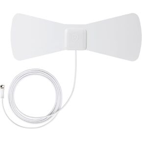 ANTOP Paper Thin AT-105 High Gain Indoor TV Antenna- 30 Mile Long Range Multi-Directional Reception for OTA High Definition Televisions/4K UHD TVs - Reversible White and Black - 10ft Coaxial Cable